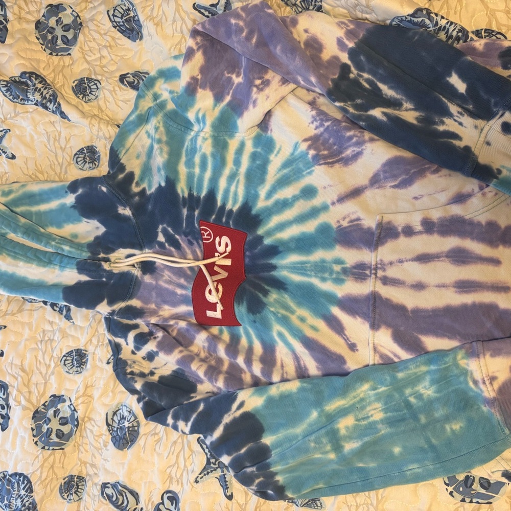 Levi's Tie-Dye Hoodie — Blue, Purple & White